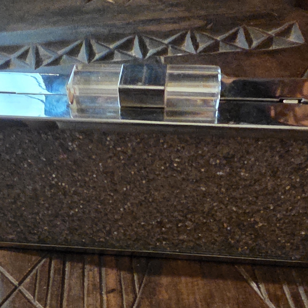 Jessica McClintock Clear Lucite Clutch with Silver Trim